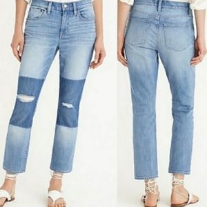 NWT J. Crew Blue Distressed Boyfriend Jeans Size 32
